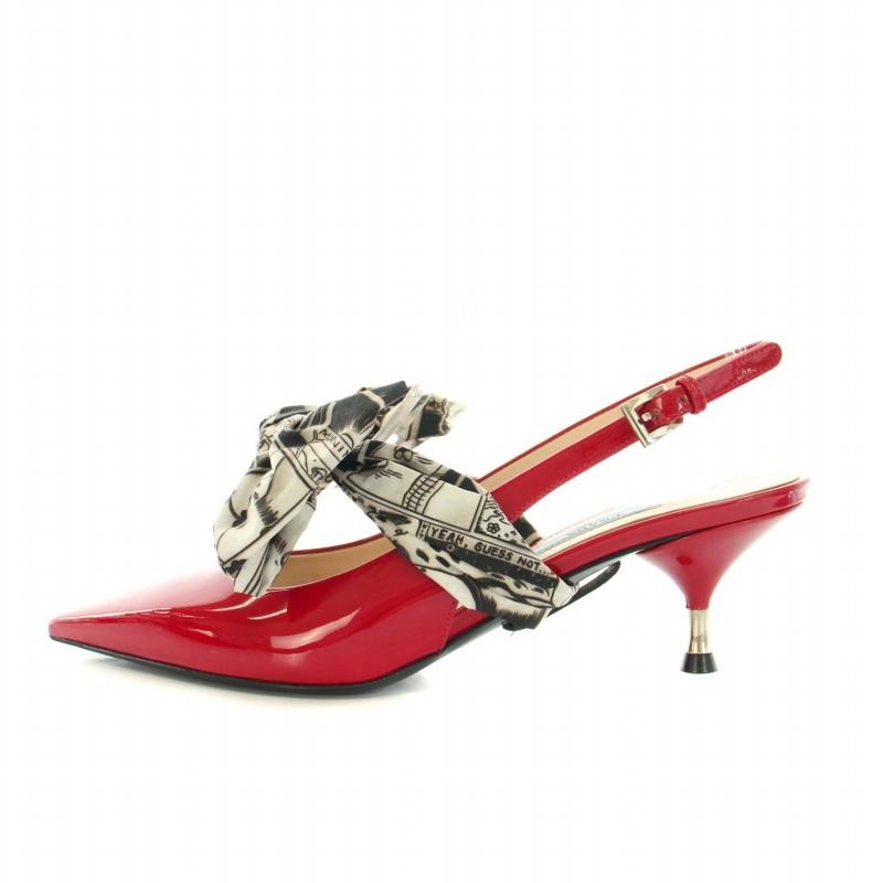 プラダ PRADA パンプス ポインテッドトゥ ヒール パテントレザー 
