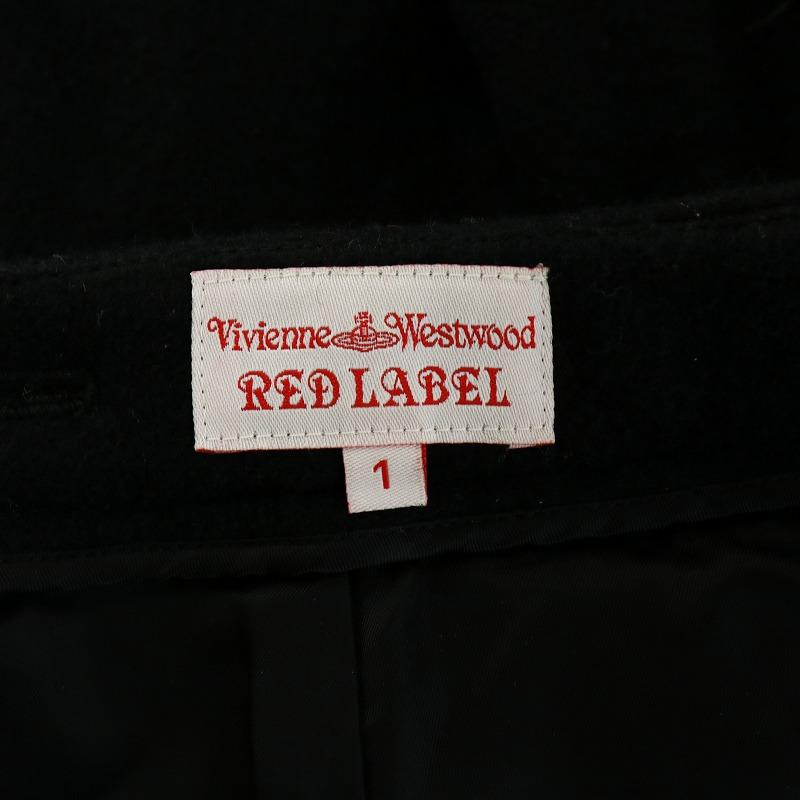 ヴィヴィアンウエストウッドレッドレーベル Vivienne Westwood RED LABEL フレアスカート ひざ丈 フリル ウール 1 S 黒｜vectorpremium｜03