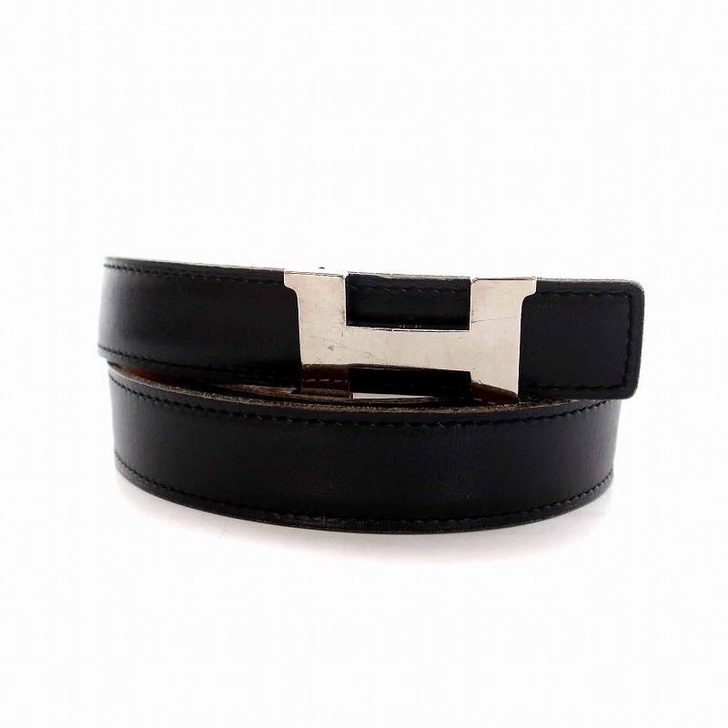 HERMES コンスタンスレザーベルトリバーシブル ブラック レディース