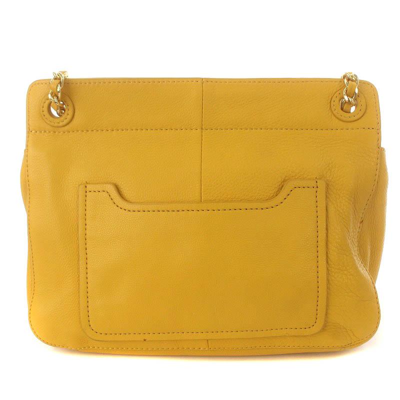 TORY BURCH チェーンショルダーバッグ レザー イエロー