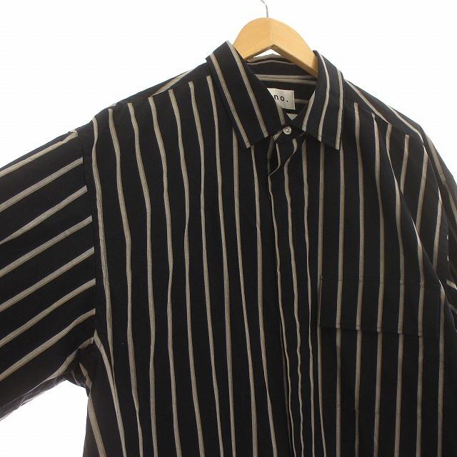 ナンバー no.  REPLAY OVERSIZE STRIPE SHIRT オーバーサイズ シャツ ストライプ 長袖 2 M ネイビー 紺 /☆G メンズ｜vectorpremium｜05