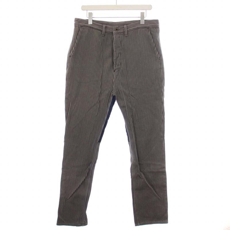 キャピタル kapital パンツ ボタンフライ ストライプ柄 切替 4 XL  