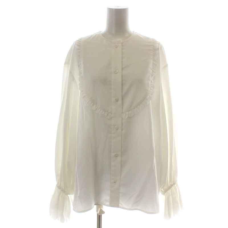 ヨリ yori 22AW スカラップカットワークブラウス シャツ 長袖 ノー 