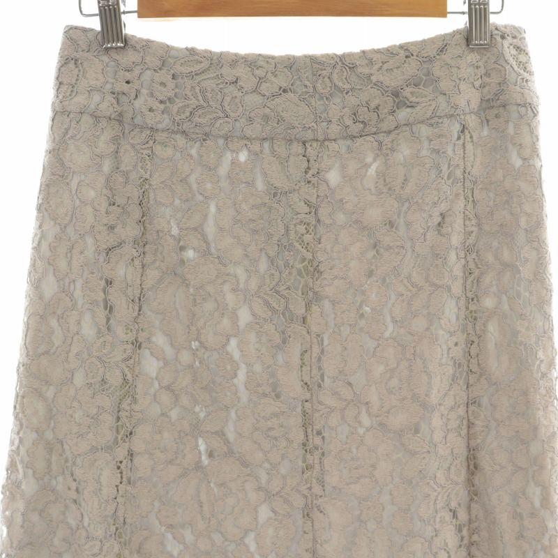 イエナ IENA レース裾フレアスカート ロング マキシ 花柄 カットワーク  