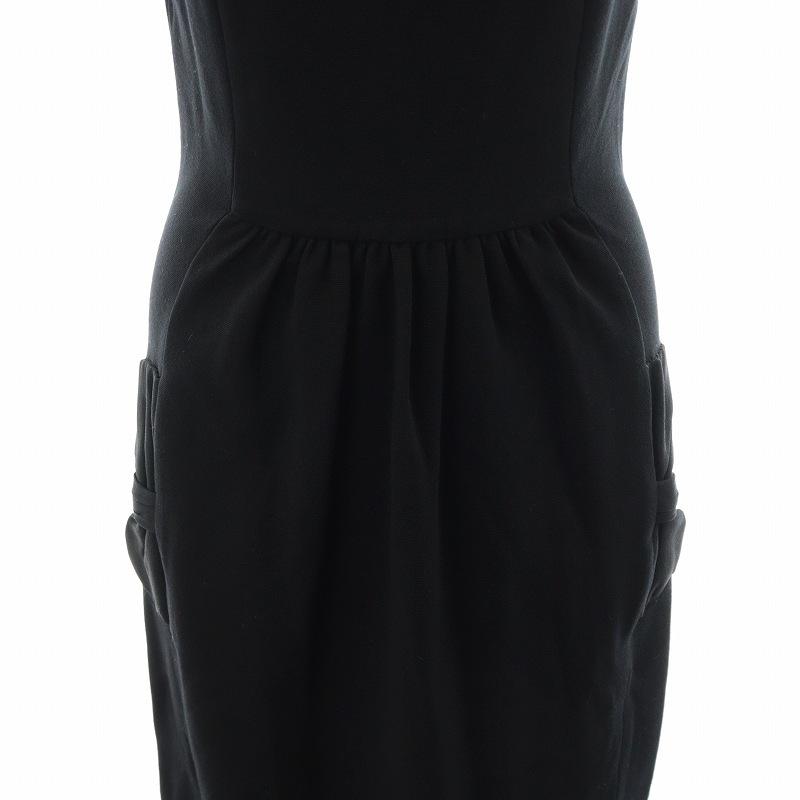PRADA プラダ　ノースリーブワンピース　膝丈ワンピース　ブラック PRADA プラダ ワンピース ひざ丈 ノースリーブ リボン 40 S 黒