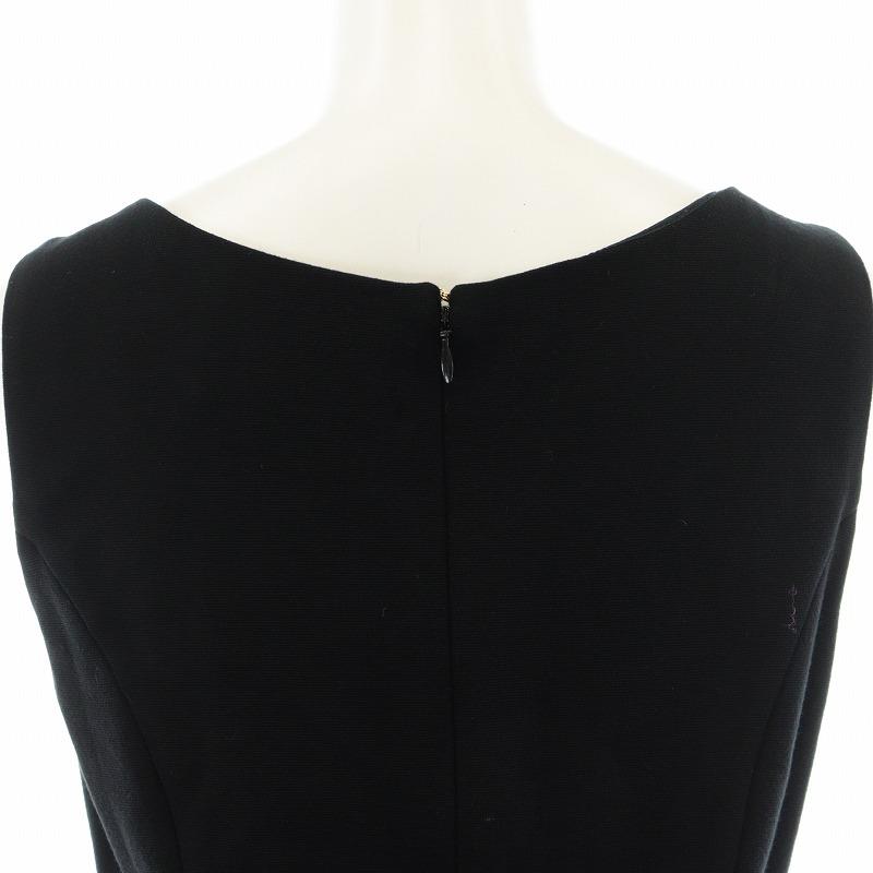 PRADA プラダ　ノースリーブワンピース　膝丈ワンピース　ブラック PRADA プラダ ワンピース ひざ丈 ノースリーブ リボン 40 S 黒