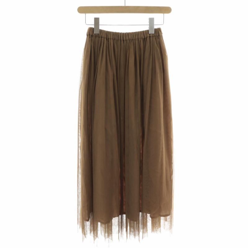 サクラ SACRA オーバーラップチュールスカート ロング マキシ ギャザー  