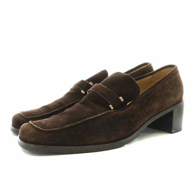 GUCCI グッチ ローファー モカシン チャンキーヒール スエード 9.5 