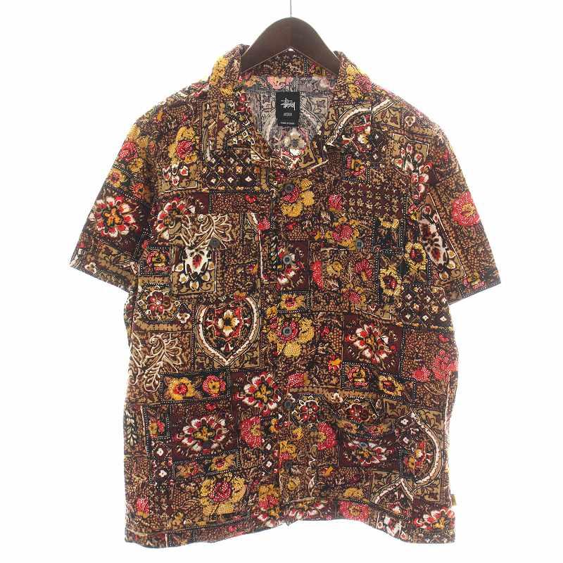 Stussy 開襟シャツ　 半袖シャツ M 総柄 STUSSY（ステューシー） オープンカラーシャツ カジュアル 半袖 総柄 M