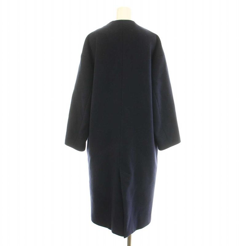イエナ IENA MANTECO ノーカラーコート アウター ロング 34 XS 紺
