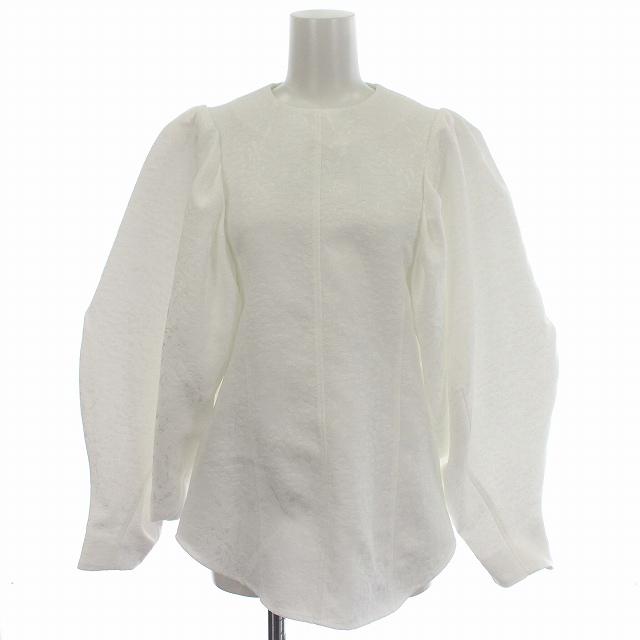 【OHGA】千鳥柄 フレアシルエット 長袖ブラウス OHGA 千鳥柄 フレアシルエット 長袖ブラウス