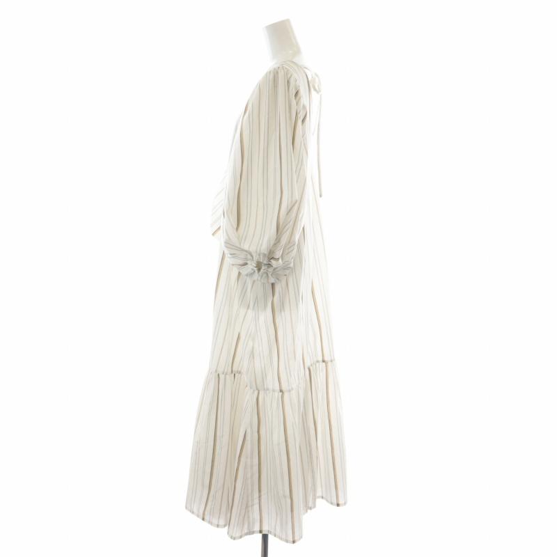 ラベルエチュード オリジナルストライプボリュームスリーブワンピース  