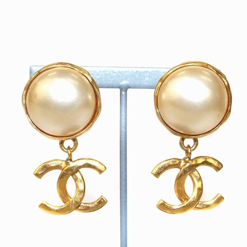 シャネル CHANEL イヤリング 両耳用 ココマーク フェイクパール  