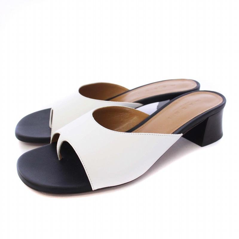 未使用品 マルニ MARNI Thong mules with leather heel トング  