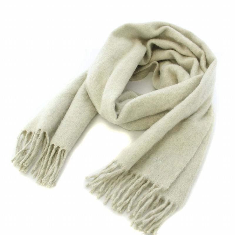 エルメス HERMES マフラー ストール カシミヤ ロゴ 刺繍 グレー  