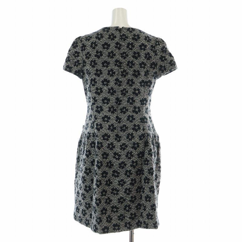 M'S GRACY☆花柄ワンピース☆Aライン☆ウエストリボン☆ベロア☆シースルー