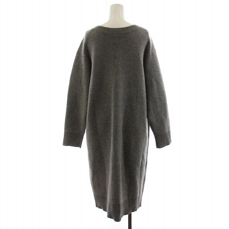 Ron Herman ノースリーブロングワンピース グレー ロンハーマン Ron Herman 23AW ニットワンピース ミモレ ロング 長袖 V