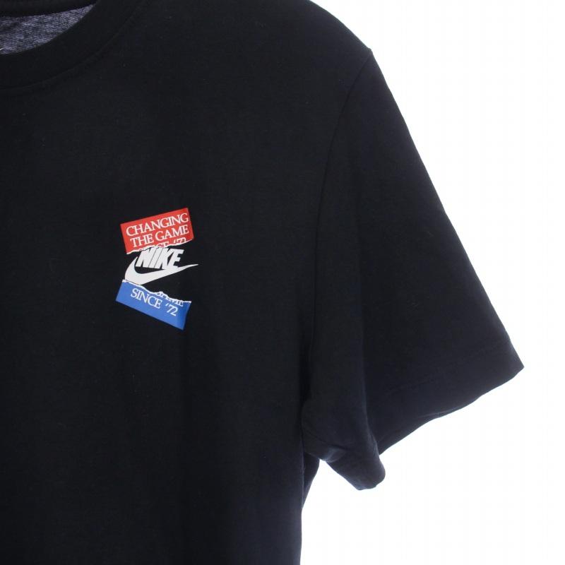 00s NIKE ゴツナイキプリント　サーマルカットソー　ロンT Mサイズ　黒 00s NIKE ゴツナイキプリント サーマルカットソー ロンT Mサイズ 黒