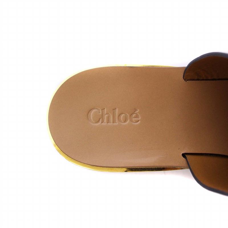 Chloe クロエ CHLOE CAMILLE サンダル 厚底 コルクヒール レザー 37  