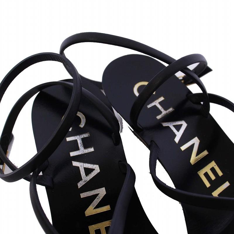 CHANEL ウッドソールサンダル ブラック 箱袋有 39C 【公式通販】
