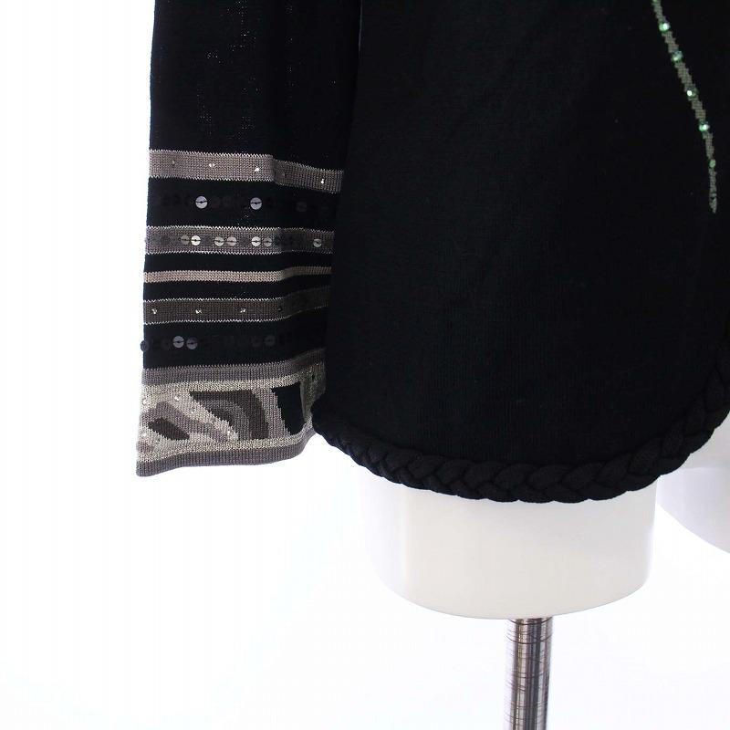 レオナール LEONARD FASHION カーディガン ニット 長袖 Vネック バラ  