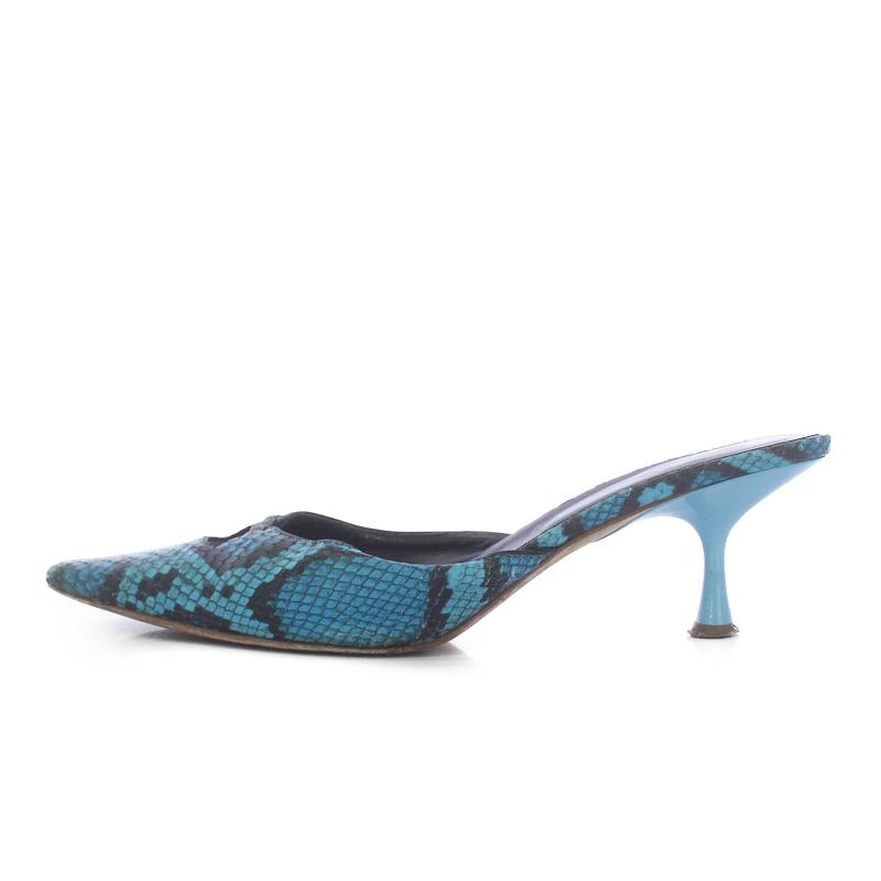 新品セルジオロッシフラットシューズ青緑色37.5