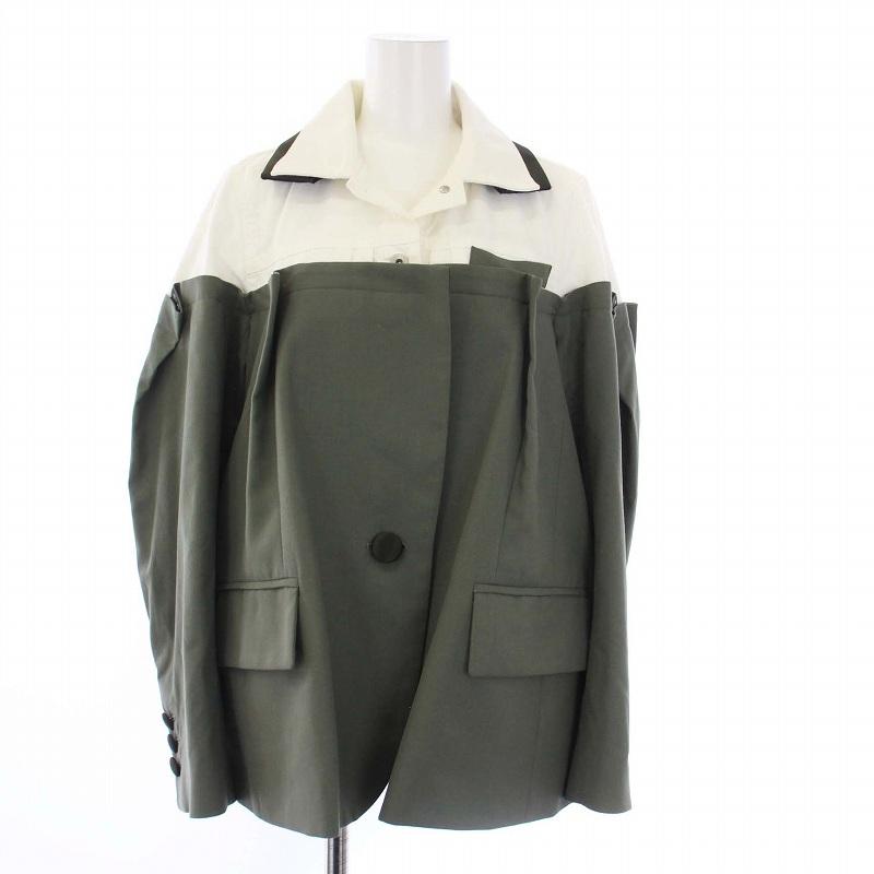 サカイ sacai デニム ドッキングジャケット ブルゾン アウター 1 S 白 