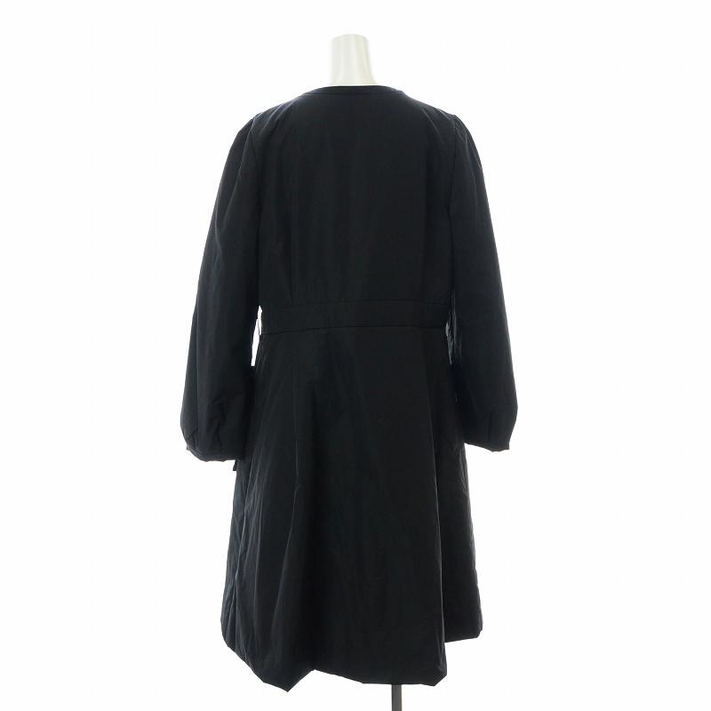 TO BE CHIC ダウンコート ロング ノーカラー ジップアップ ビジュー 