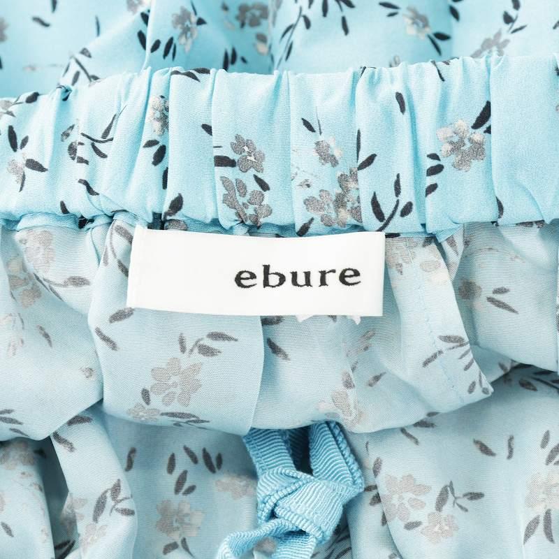 エブール ebure 22SS プリーツスカート ミモレ ロング 花柄 シルク 絹 