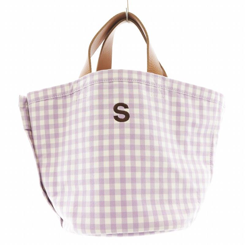 ラドロー LUDLOW トートバッグ ハンドバッグ チェック柄 イニシャル S  