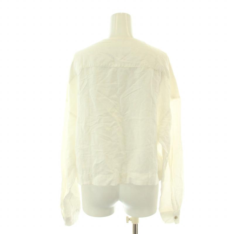 ルーニィ LOUNIE ノーカラージャケット 麻 リネン ワーク 38 M