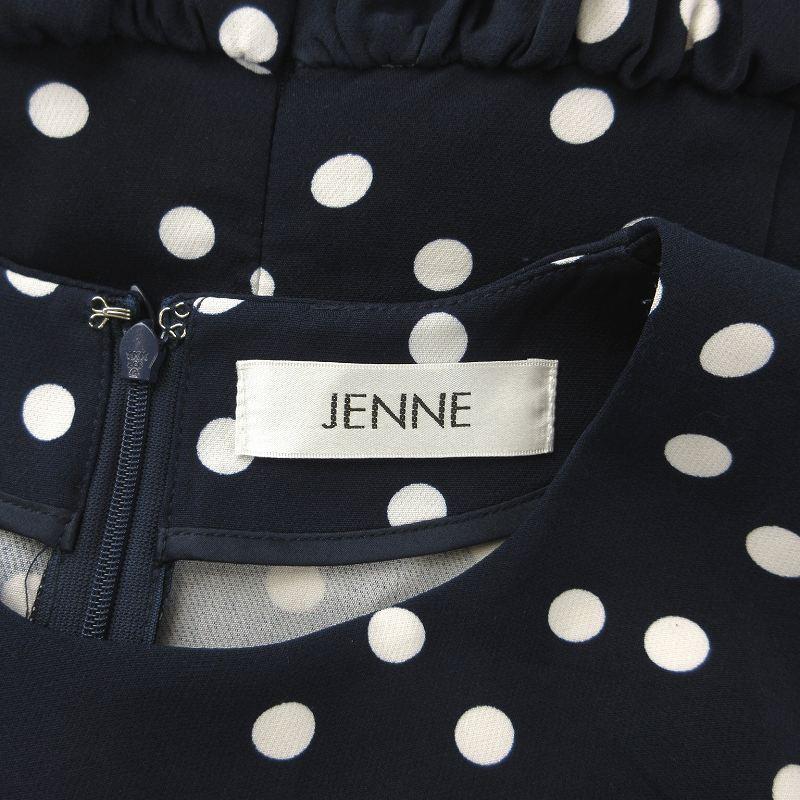 ジェンヌ JENNE 22SS ランダムドットペプラムブラウス 半袖 水玉 