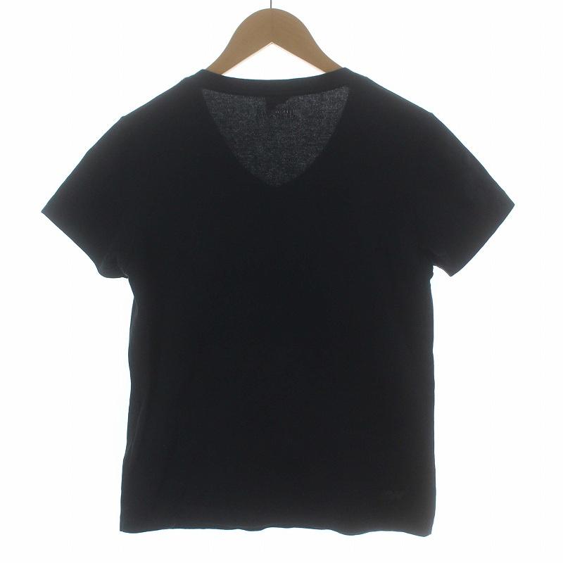 ループウィラー LOOPWHEELER Tシャツ カットソー Vネック 半袖 XS 黒 