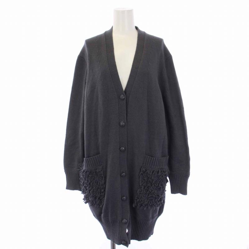 ドゥロワー Drawer 21AW 7GフリンジVネックロング カーディガン 長袖 V  