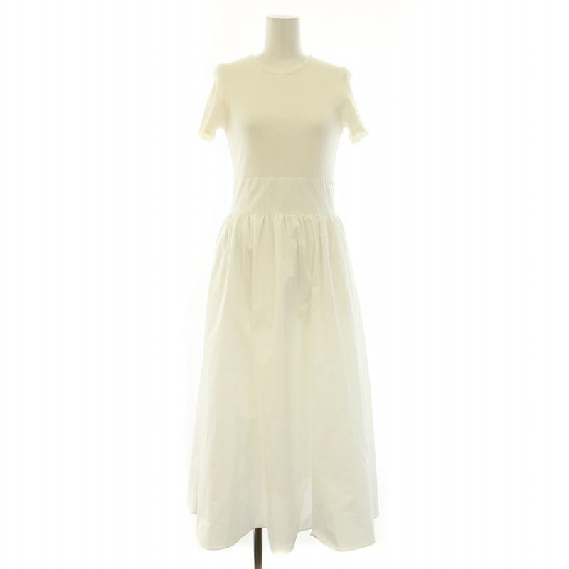 ユナイテッドアローズ Vネックフィット&フレアタフタワンピース  