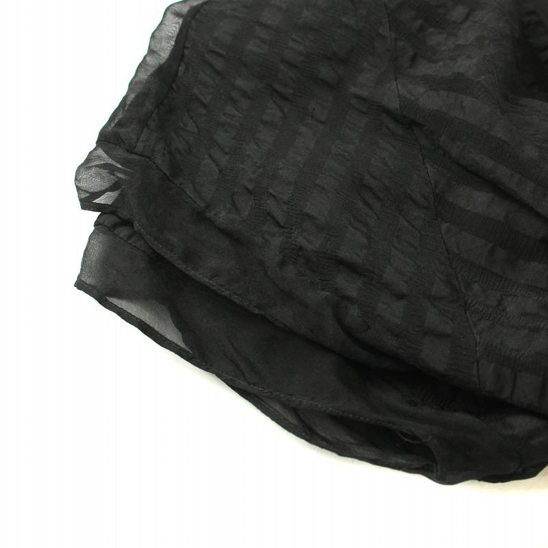 BALENCIAGA.SILK 黒の半袖ひざ丈ワンピース｜半袖