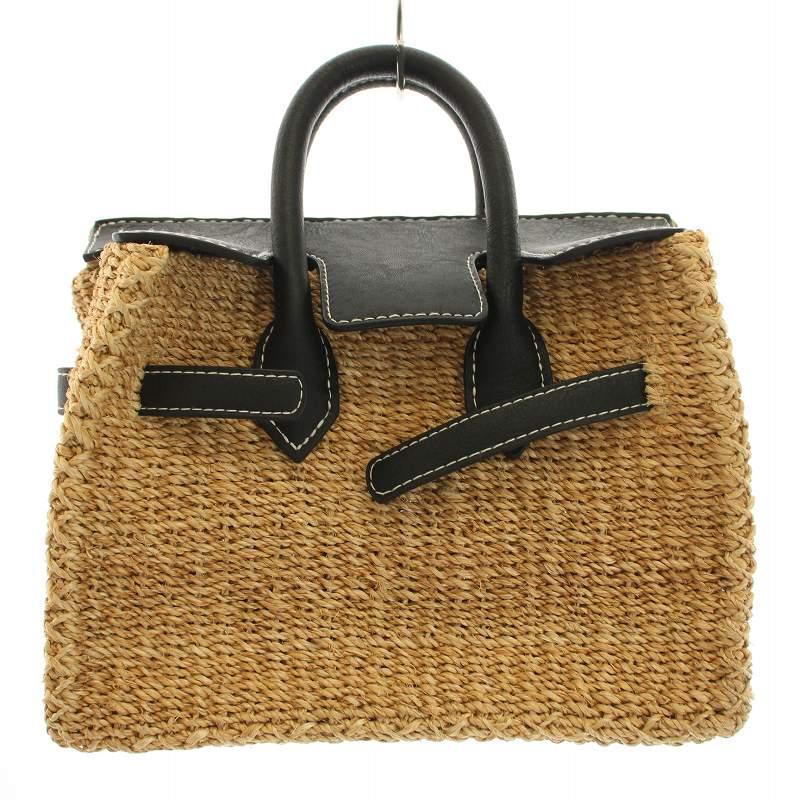 シー SEA かごバッグ カゴバッグ ハンドバッグ 切替 ベージュ 黒  