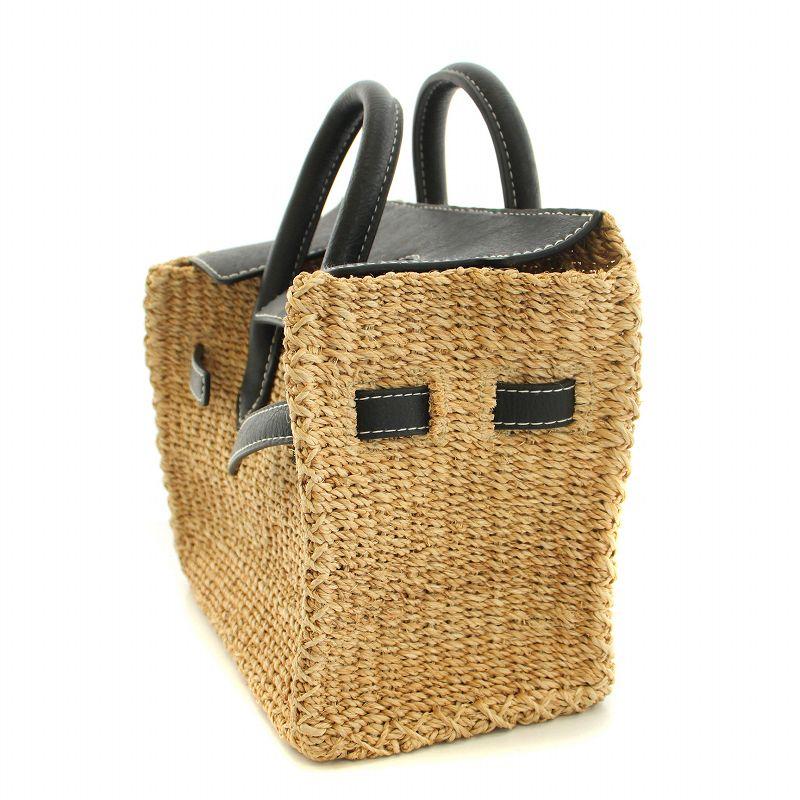 シー SEA かごバッグ カゴバッグ ハンドバッグ 切替 ベージュ 黒  