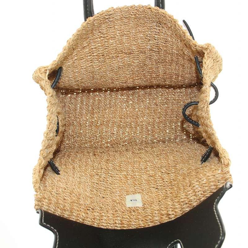 シー SEA かごバッグ カゴバッグ ハンドバッグ 切替 ベージュ 黒  