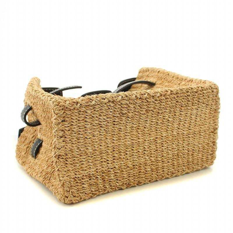 シー SEA かごバッグ カゴバッグ ハンドバッグ 切替 ベージュ 黒  