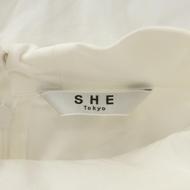 シートーキョー SHE Tokyo シャツ ブラウス 長袖 ボウタイ 白 ホワイト 
