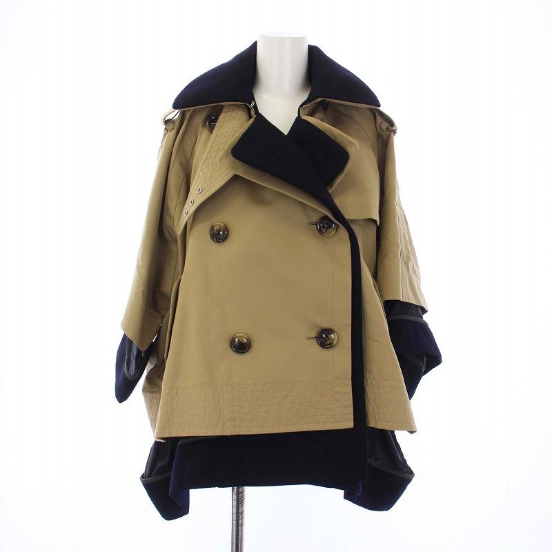 サカイ sacai レイヤード トレンチコート アウター ショート丈 1 S 