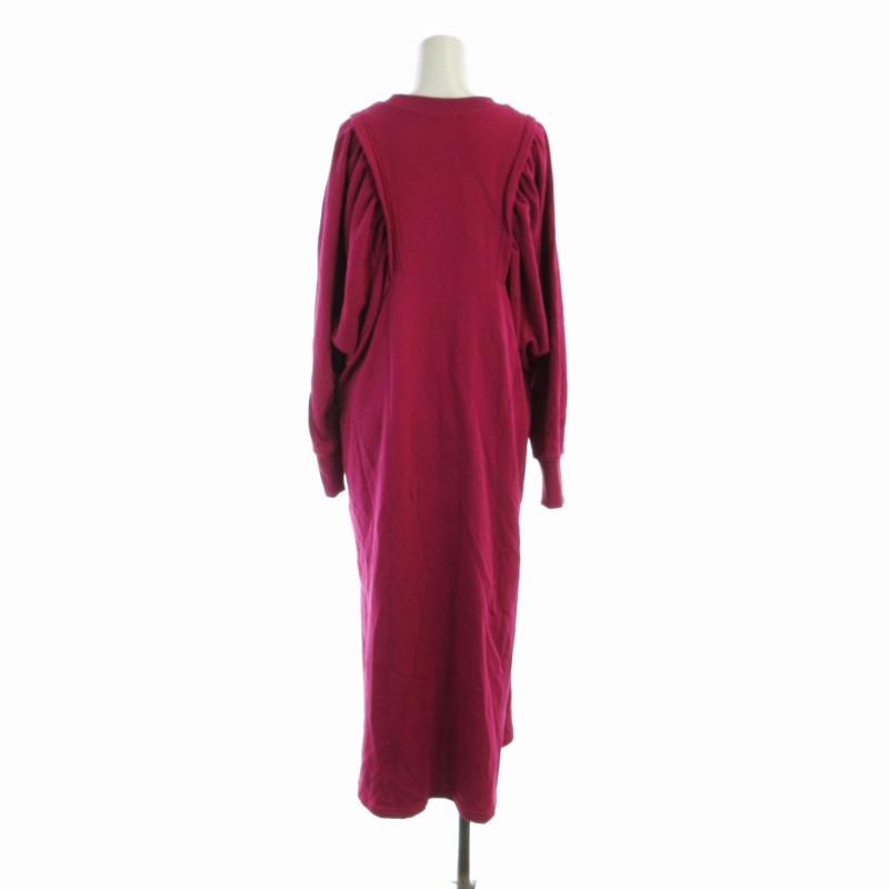 ローズバッド ROSE BUD 裏毛ギャザーワンピース マキシ ロング