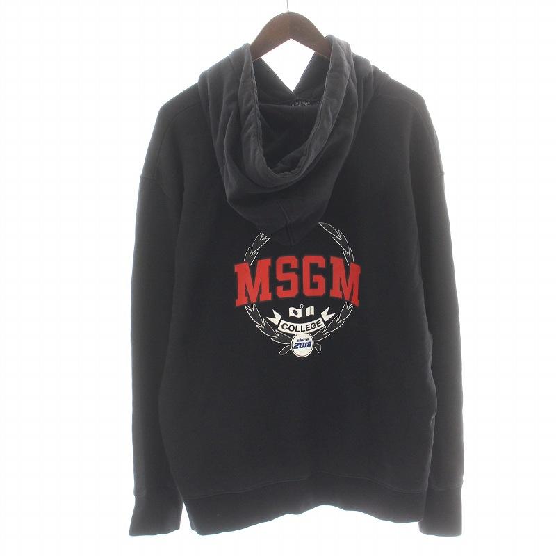エムエスジーエム MSGM パーカー プルオーバー 長袖 ロゴプリント XS 