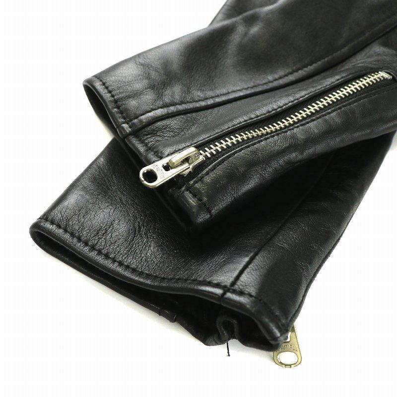 7 ビューティフルピープル ラム 羊革 レザージャケット ライダース 黒