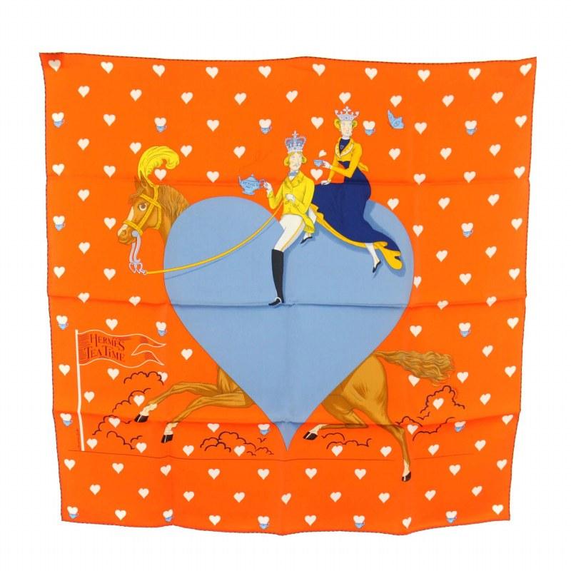 HERMES エルメス カレ 70 ティータイム Tea Time スカーフ 総柄 HERMES エルメス カレ 70 ティータイム Tea Time スカーフ 総柄