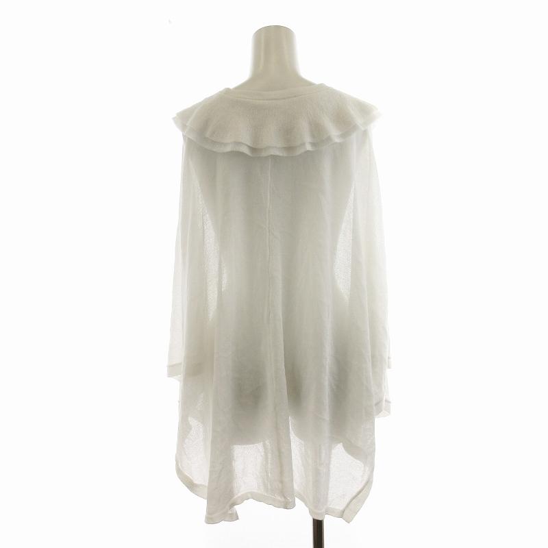 トゥービーシック TO BE CHIC ポンチョ Vネック フリル X F 白  