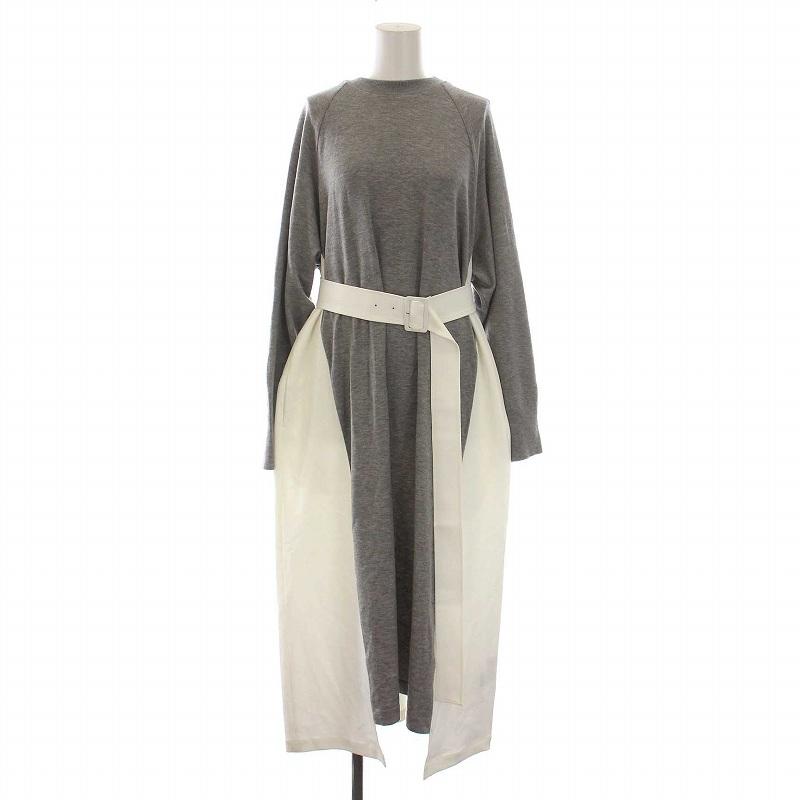 アドーア ADORE 23AW ニットドッキングツイルワンピース ロング 長袖  