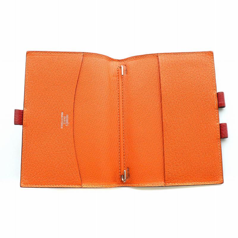 HERMES エルメス アジェンダPM 手帳カバー レザー 赤 レッド □G刻印 