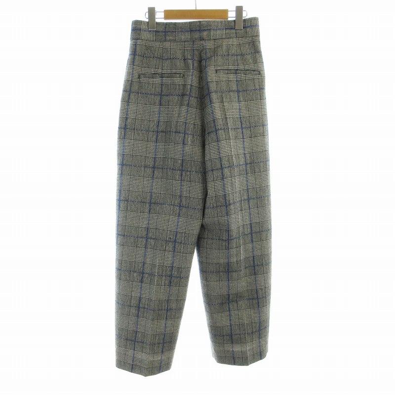 ジョセフ JOSEPH ストレートパンツ ハイウエスト チェック 36 S グレー